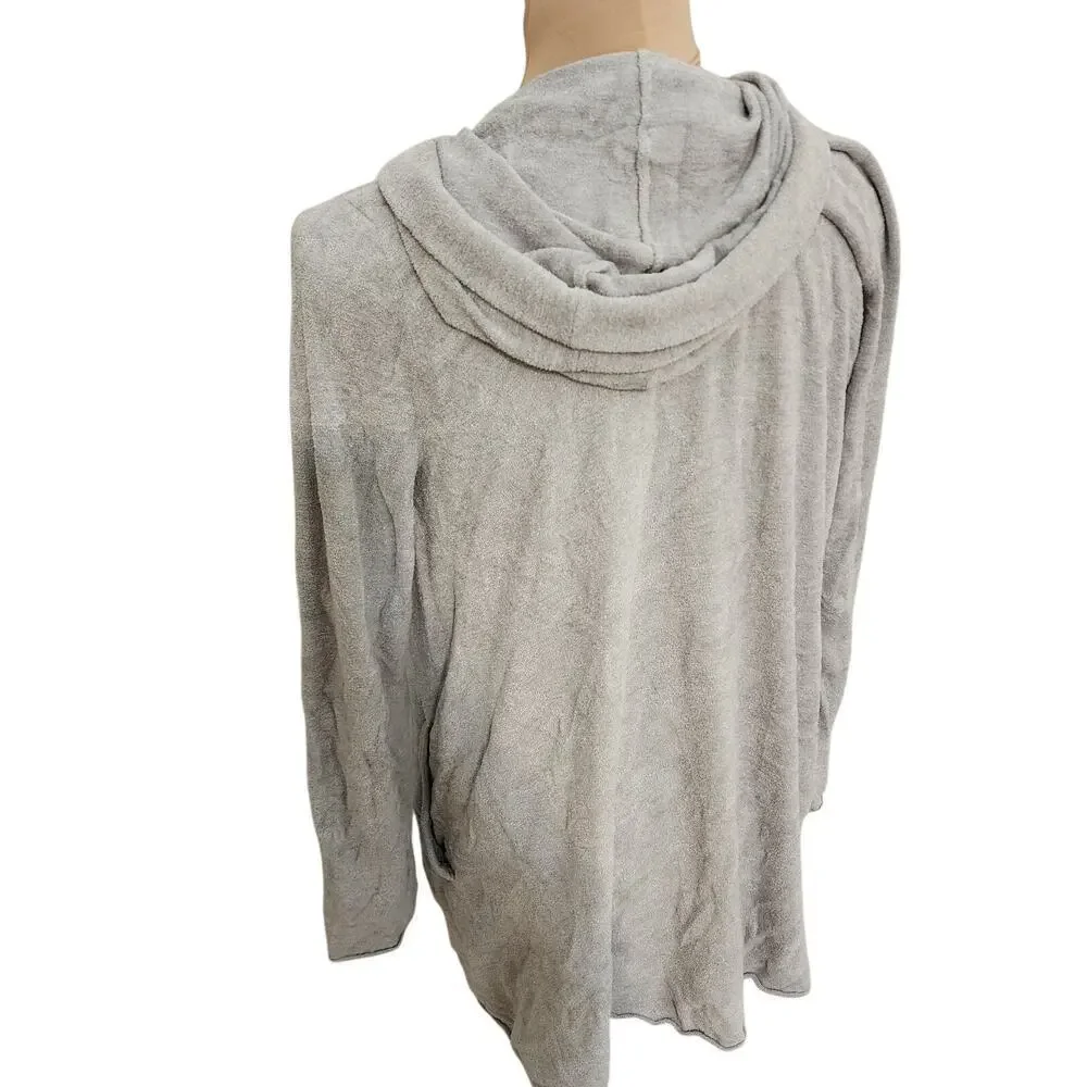 Barefoot Dreams CozyChic Lite Open Front Hooded Cardigan size medium